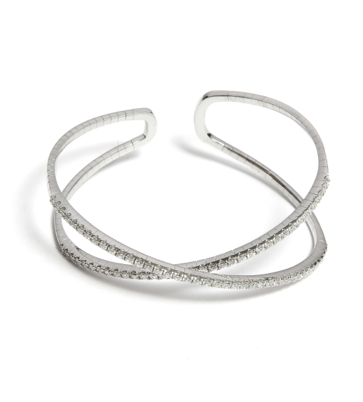 White gold double hoop...