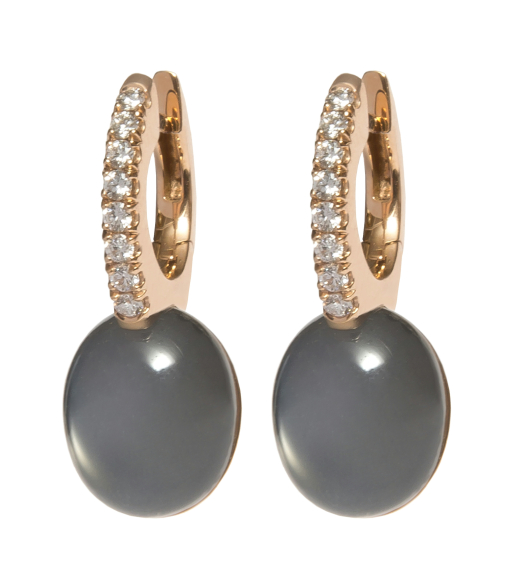 Gray quartz earrings with...