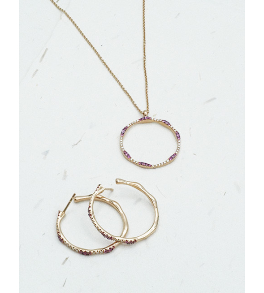 Rose gold necklace with...