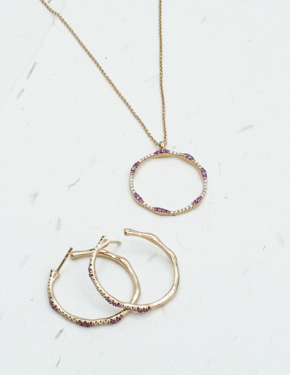 Rose gold necklace with...