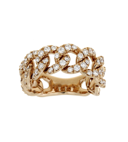 Rose gold diamond link ring