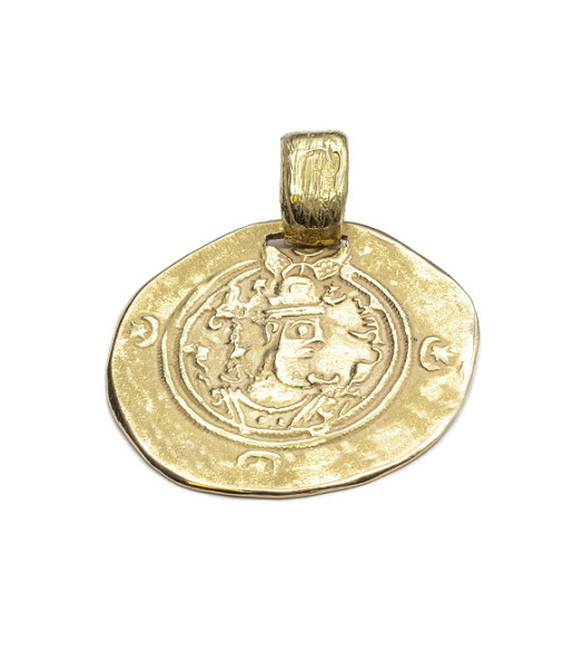 18K gold coin pendant