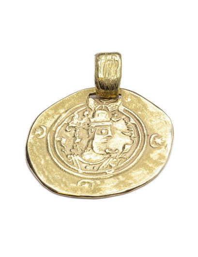 18K gold coin pendant