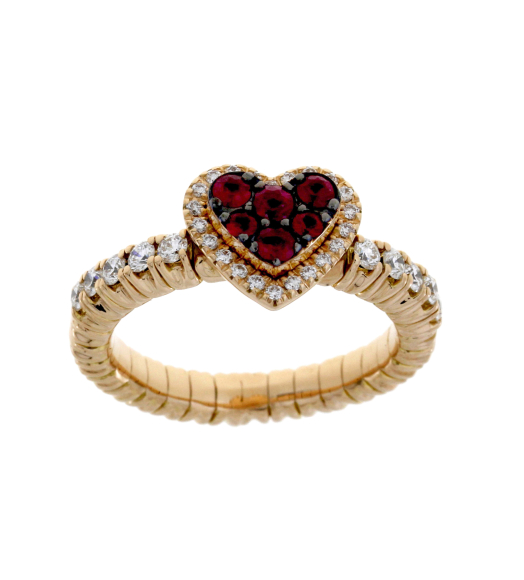 Ruby and diamond heart ring...