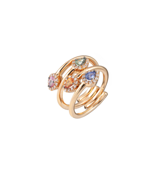 Ring with 4 multicolored...