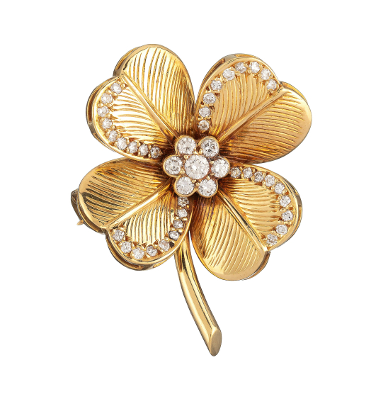 18k gold flower pendant and...