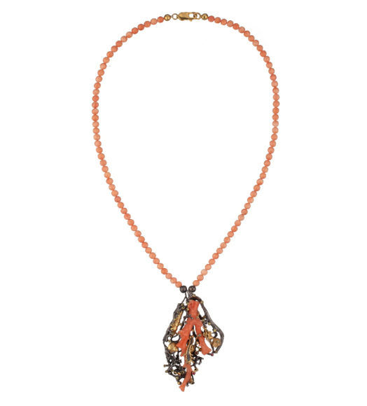 Collar rama coral piel de...